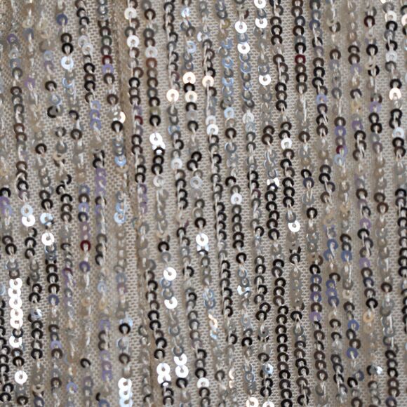 CECE Women's Sequin Open Shoulder Balloon Sleeve Blouse Silver Size XS - Picture 4 of 7